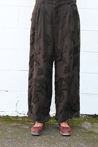 Brown Brocade Wide Pant