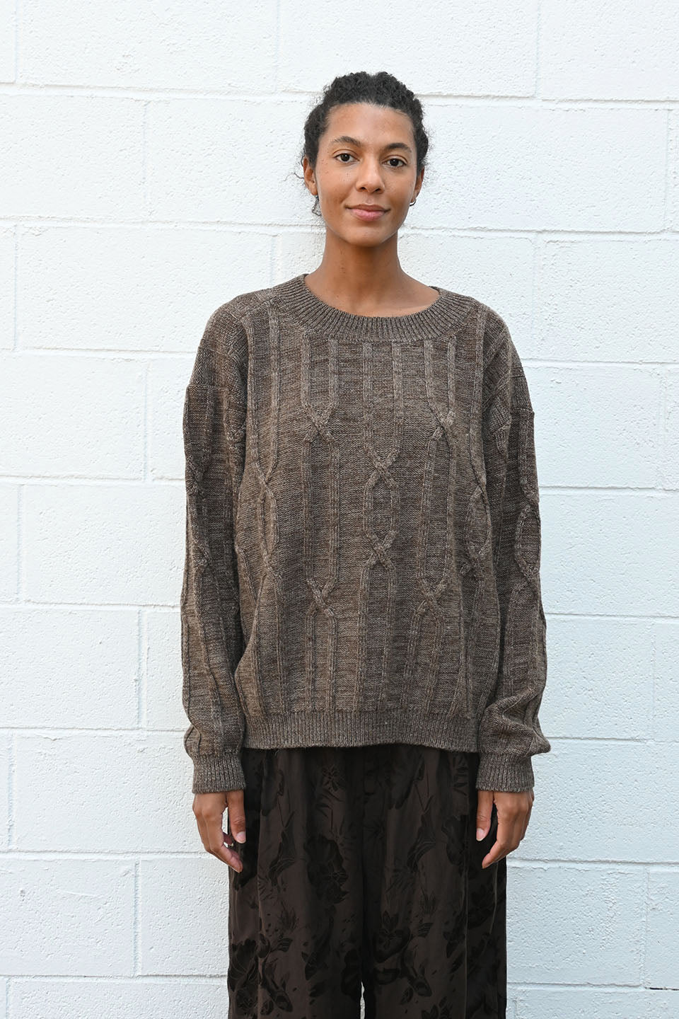 Cable Crew Neck Sweater