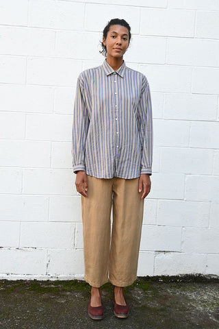 Gray Blue Striped Shirt