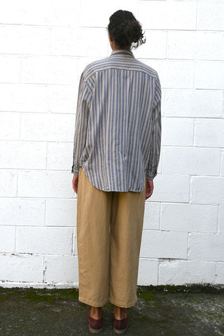 Gray Blue Striped Shirt