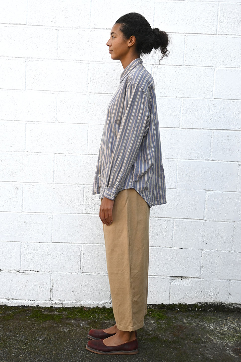 Gray Blue Striped Shirt