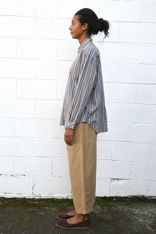 Gray Blue Striped Shirt