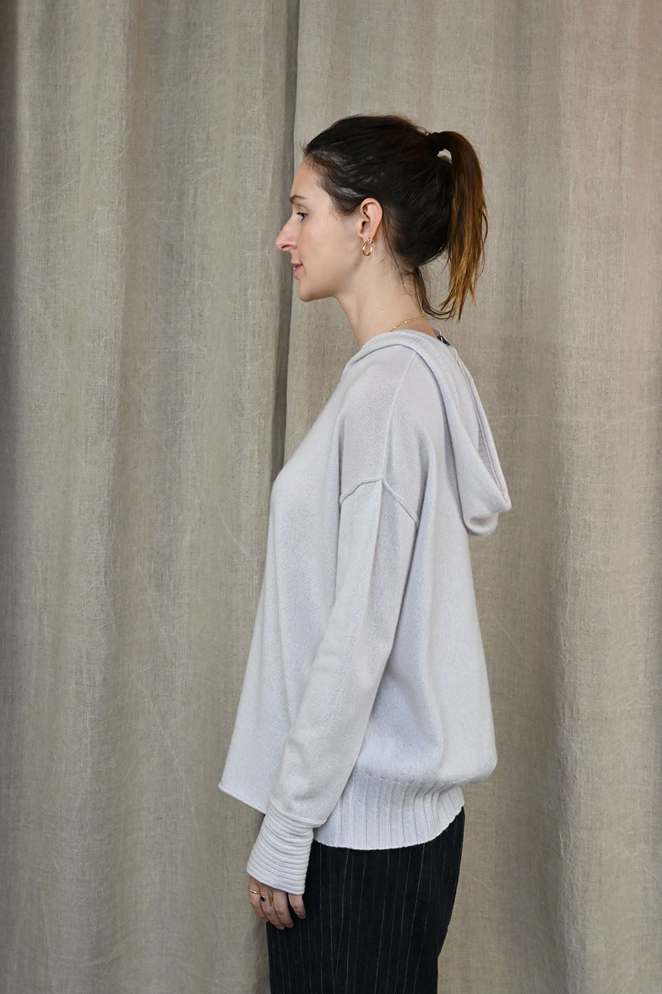 Cashmere Hoodie in Pale Mauve