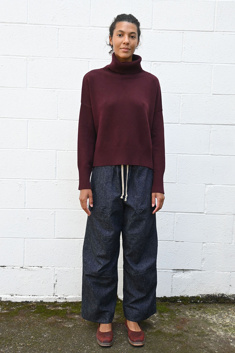 Silk Nepped Denim Utility Trousers