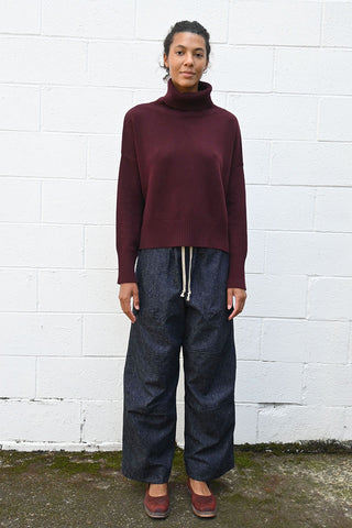 Silk Nepped Denim Utility Trousers