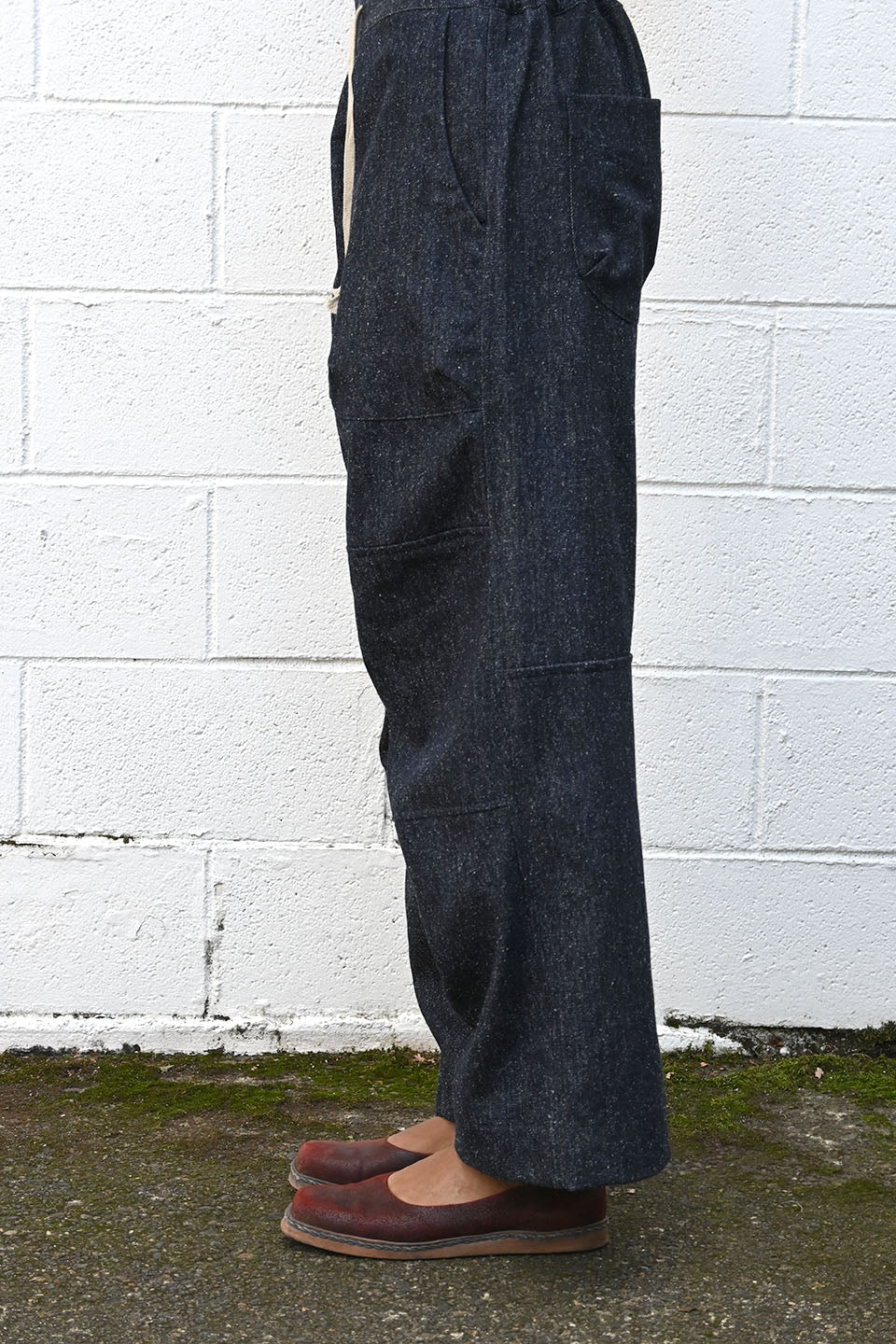 Silk Nepped Denim Utility Trousers