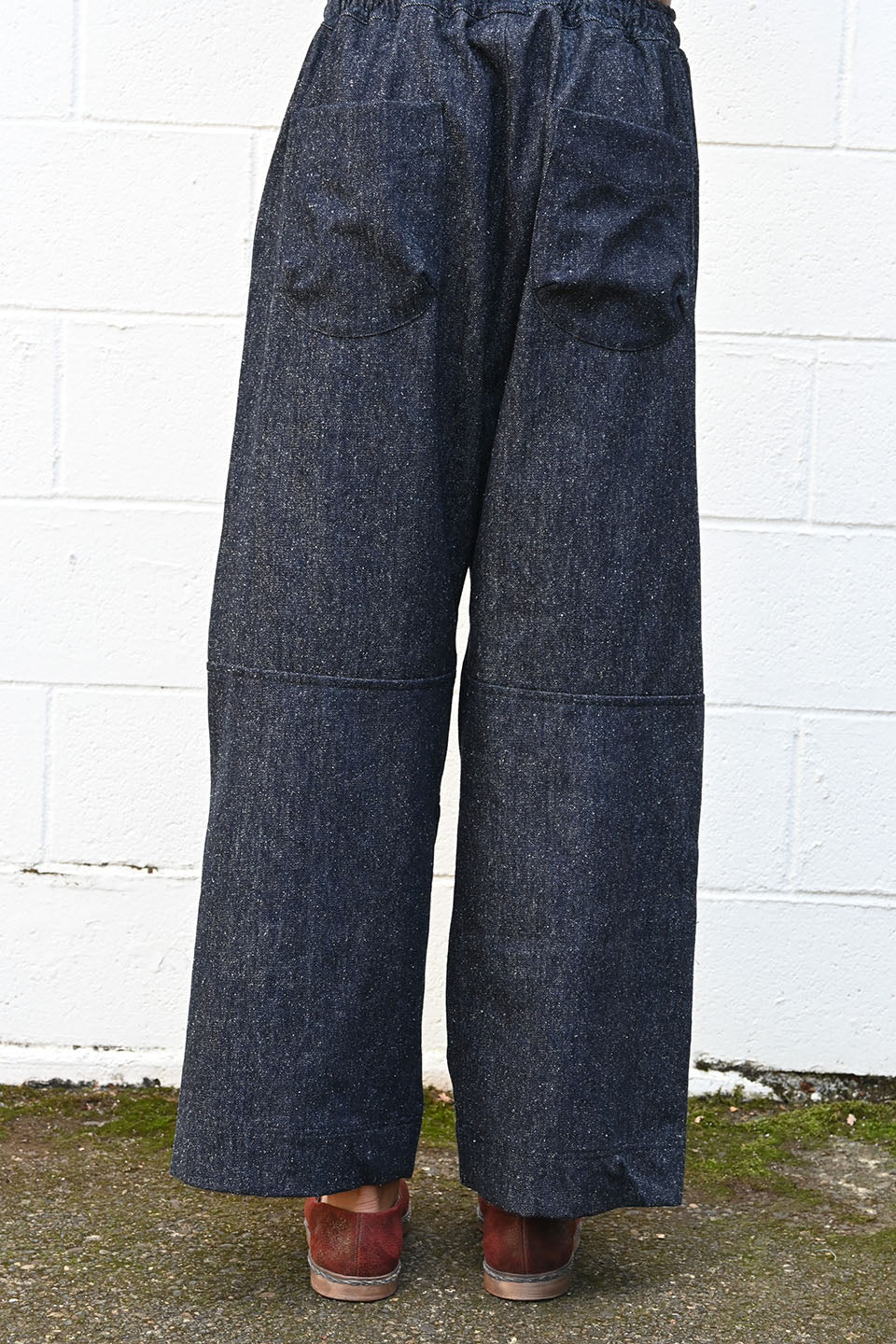 Silk Nepped Denim Utility Trousers