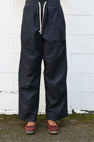 Silk Nepped Denim Utility Trousers