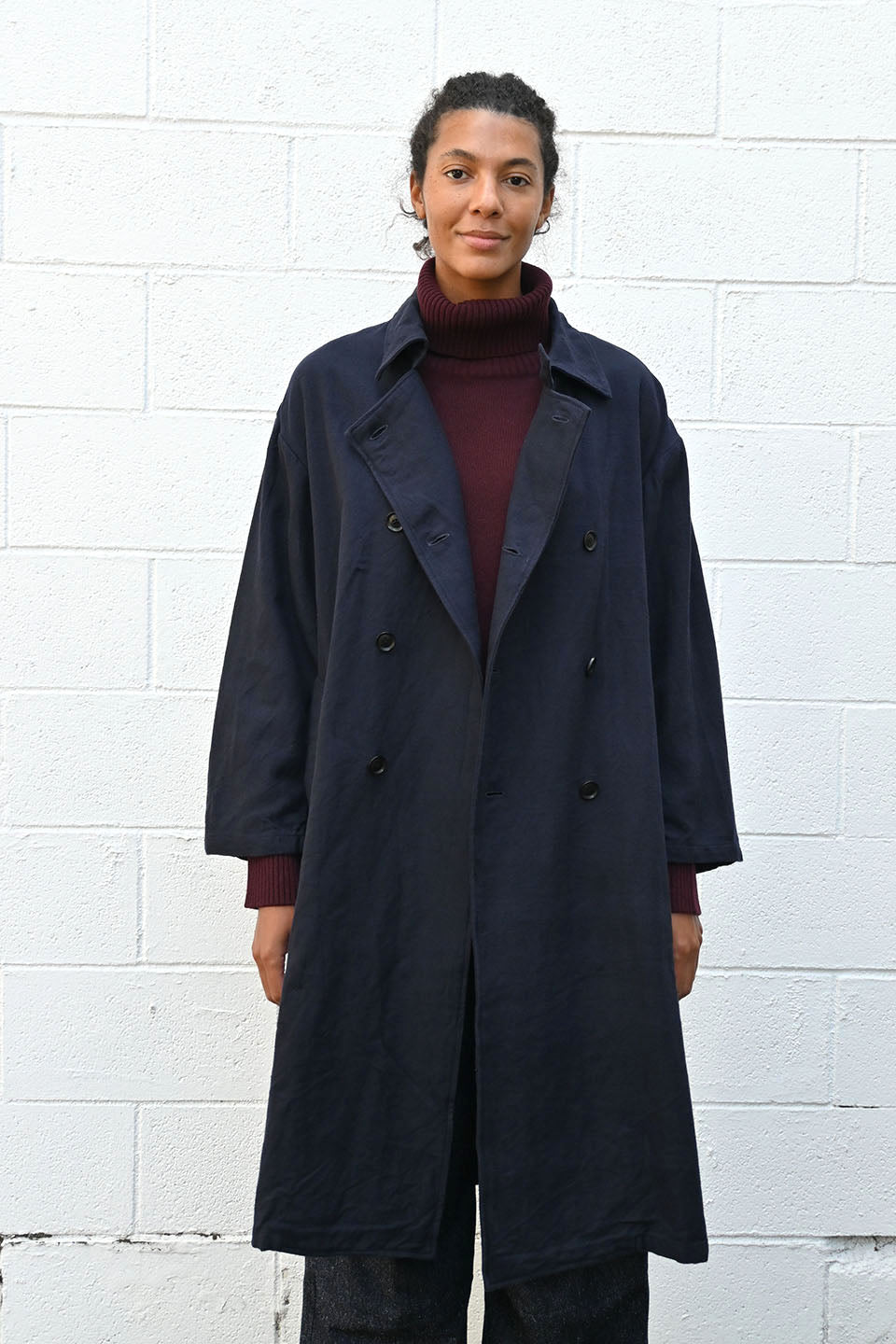 Navy Double Breasted Coat