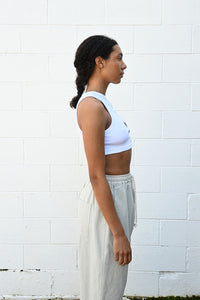 Cropped Drape Top White