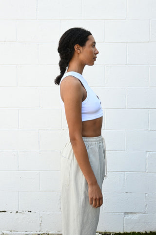 Cropped Drape Top White