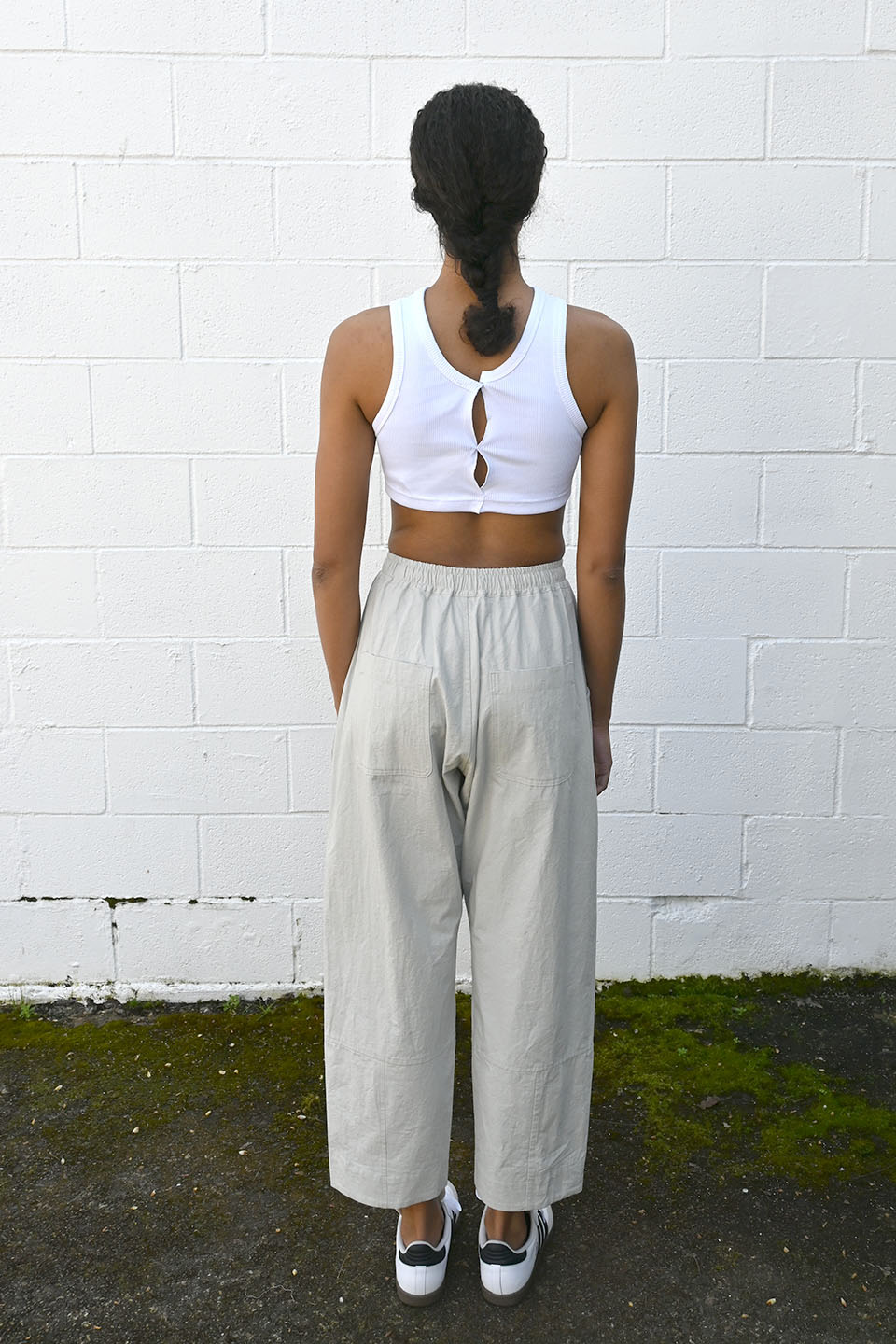 Cropped Drape Top White