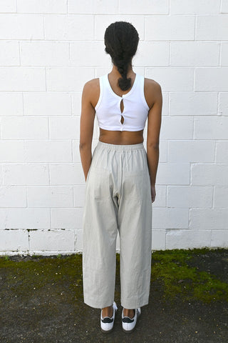 Cropped Drape Top White