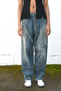 Seamed Denim Jeans