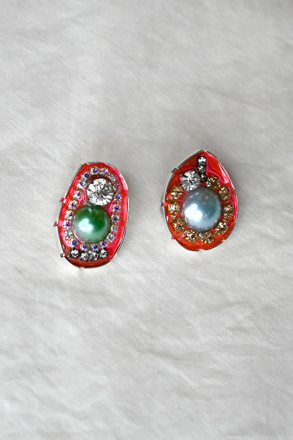 Mismatched Rhinestone Earrings