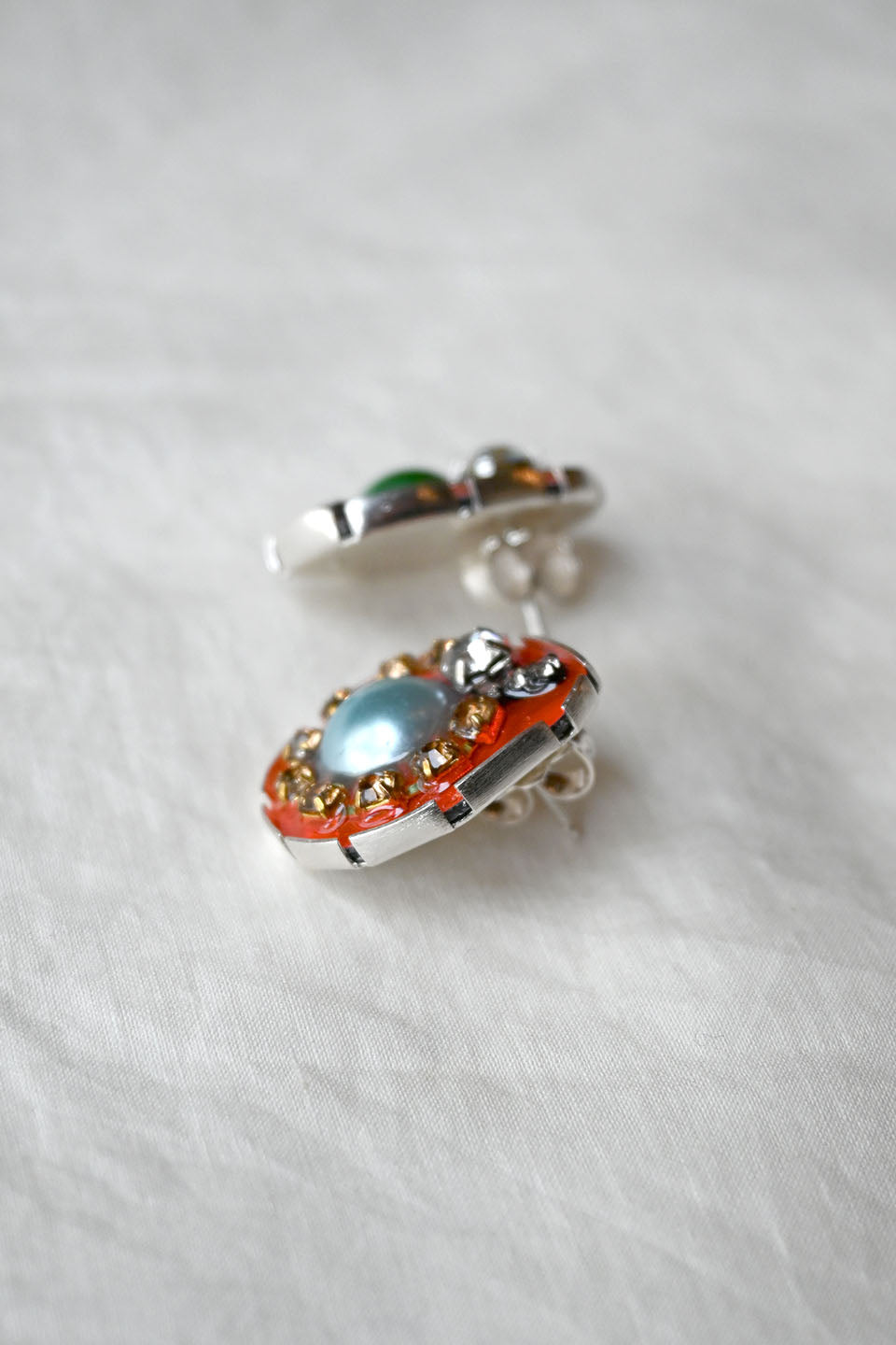 Mismatched Rhinestone Earrings