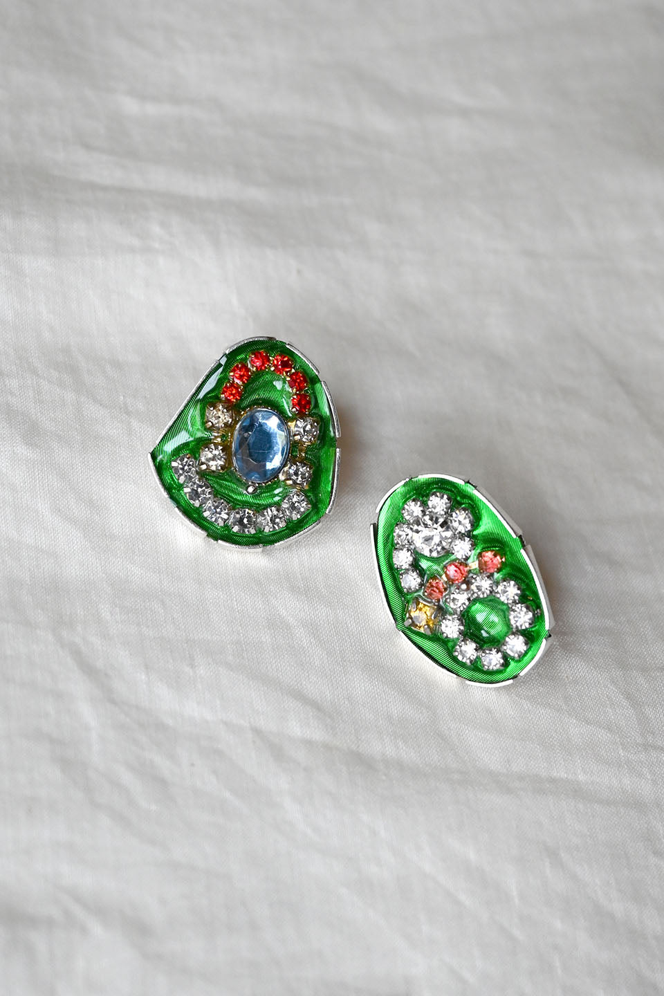 Mismatched Rhinestone Earrings