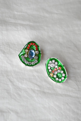 Mismatched Rhinestone Earrings