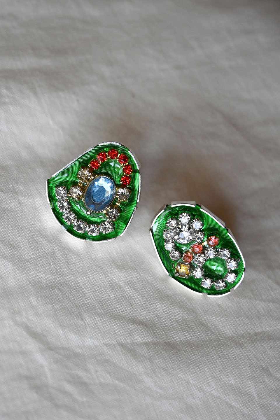 Mismatched Rhinestone Earrings