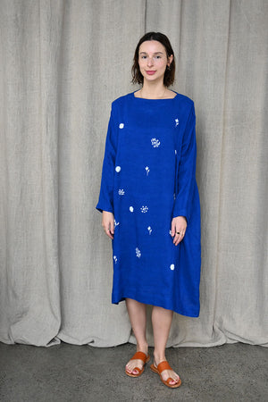 Lapis Linen Dress