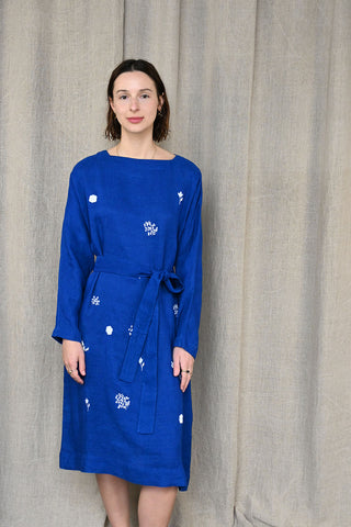 Lapis Linen Dress