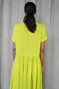 Neon Yellow Check Dress