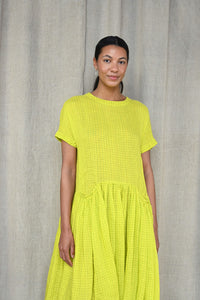 Neon Yellow Check Dress