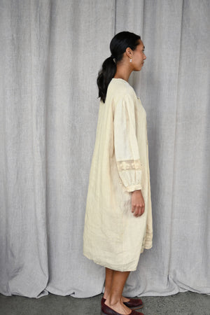 Washed Linen x Lace Stitch Dress