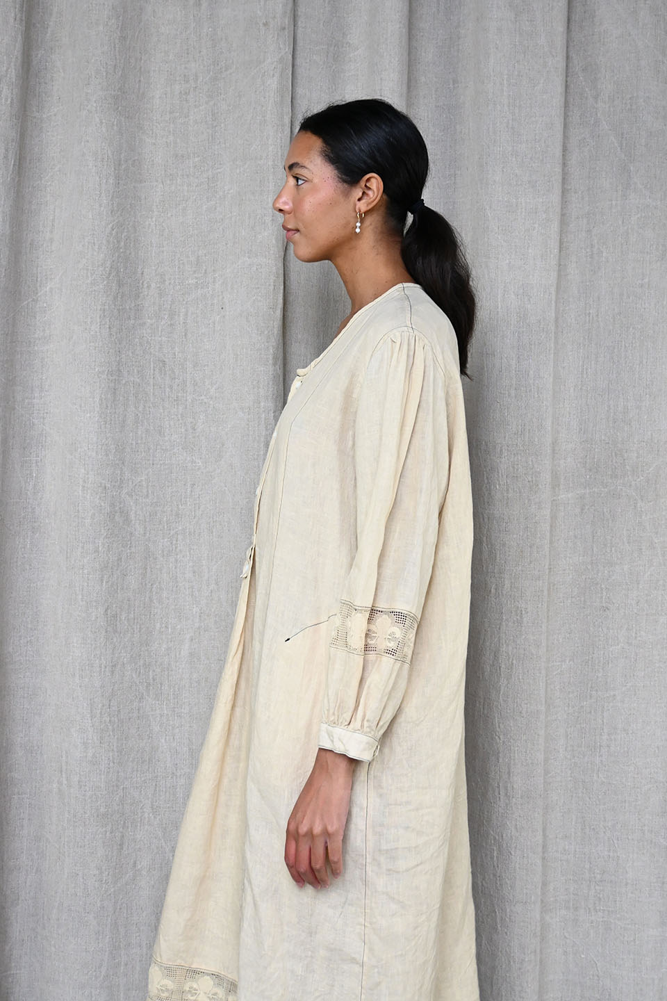 Washed Linen x Lace Stitch Dress