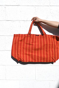 Striped Cotton Tote Bag Orange/Red