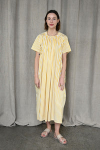 Sil Dress in Yellow Sripte