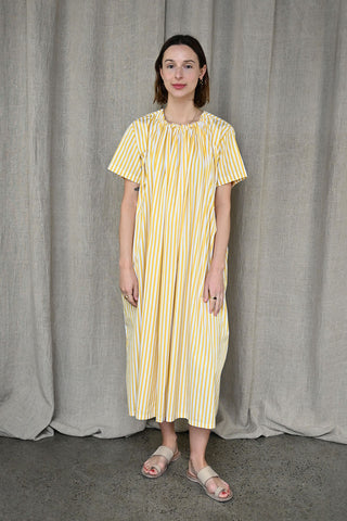 Sil Dress in Yellow Sripte