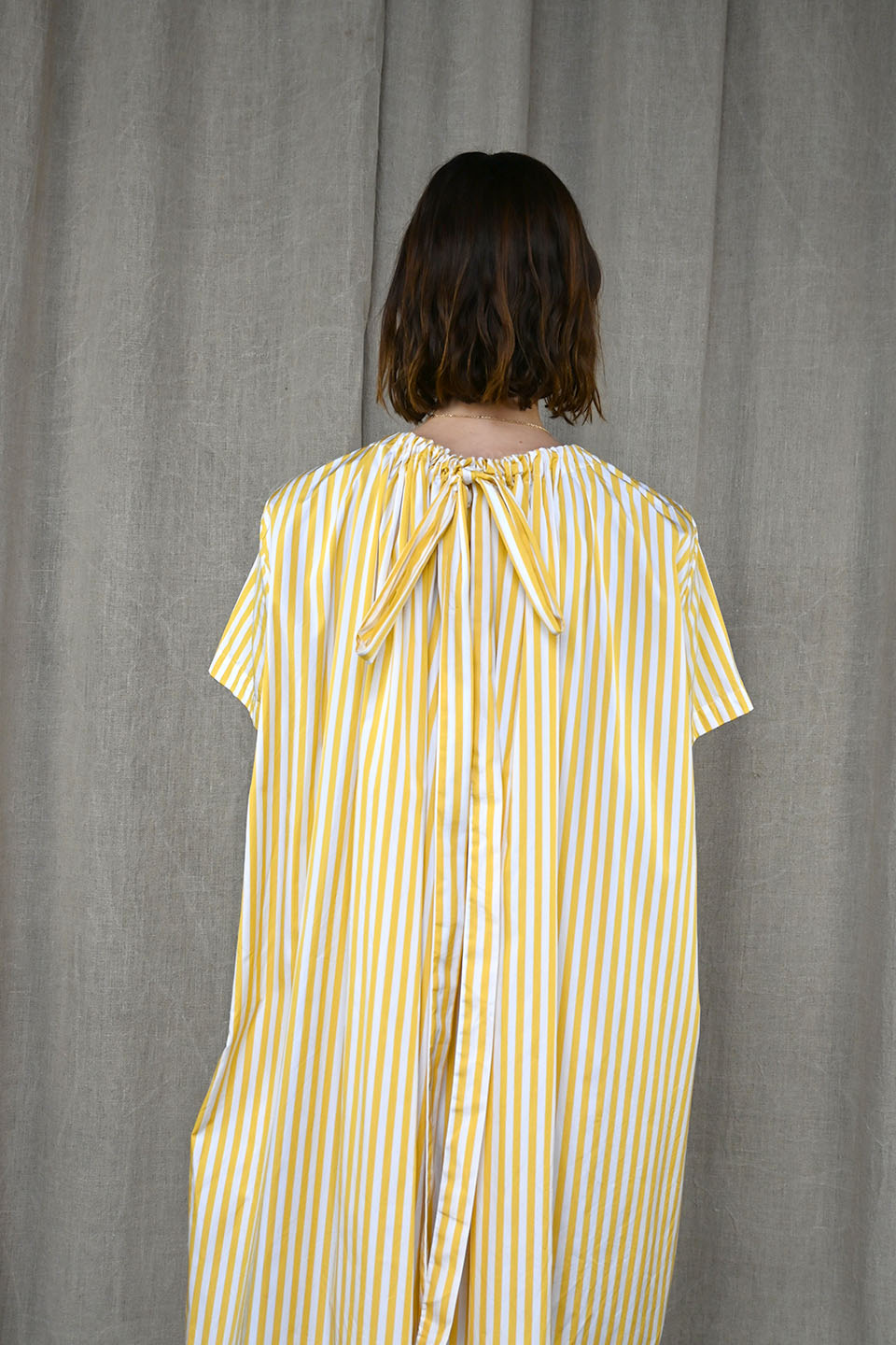 Sil Dress in Yellow Sripte