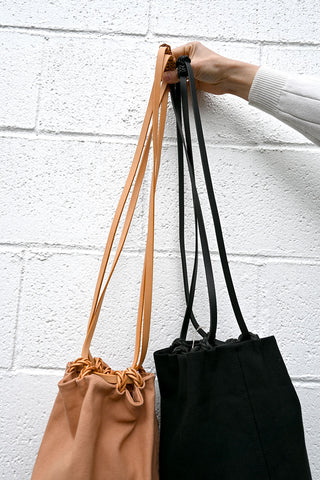 Woven Drawstring Bucket Bag (Various Colors)