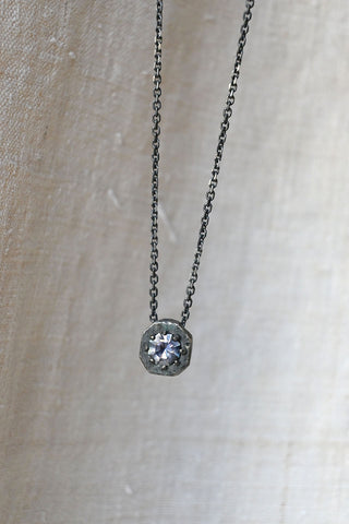 Portal Necklace in Oxidized Silver with Unheated Tanzanite