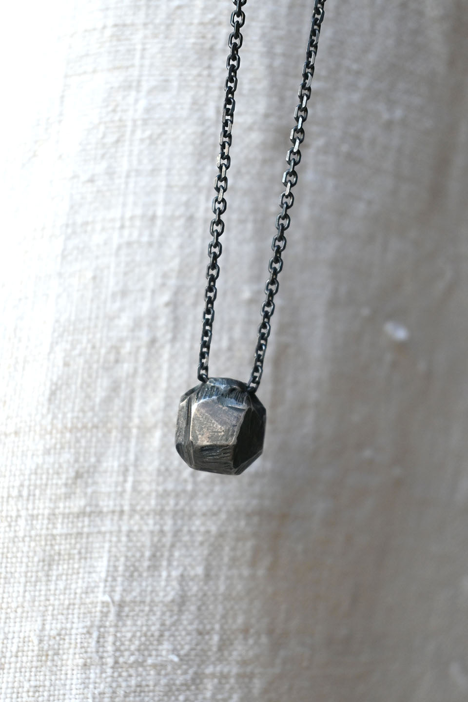 Portal Necklace in Oxidized Silver with Unheated Tanzanite