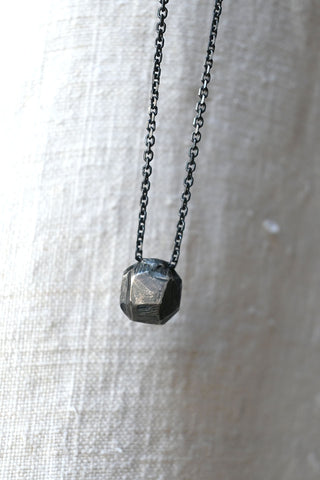 Portal Necklace in Oxidized Silver with Unheated Tanzanite