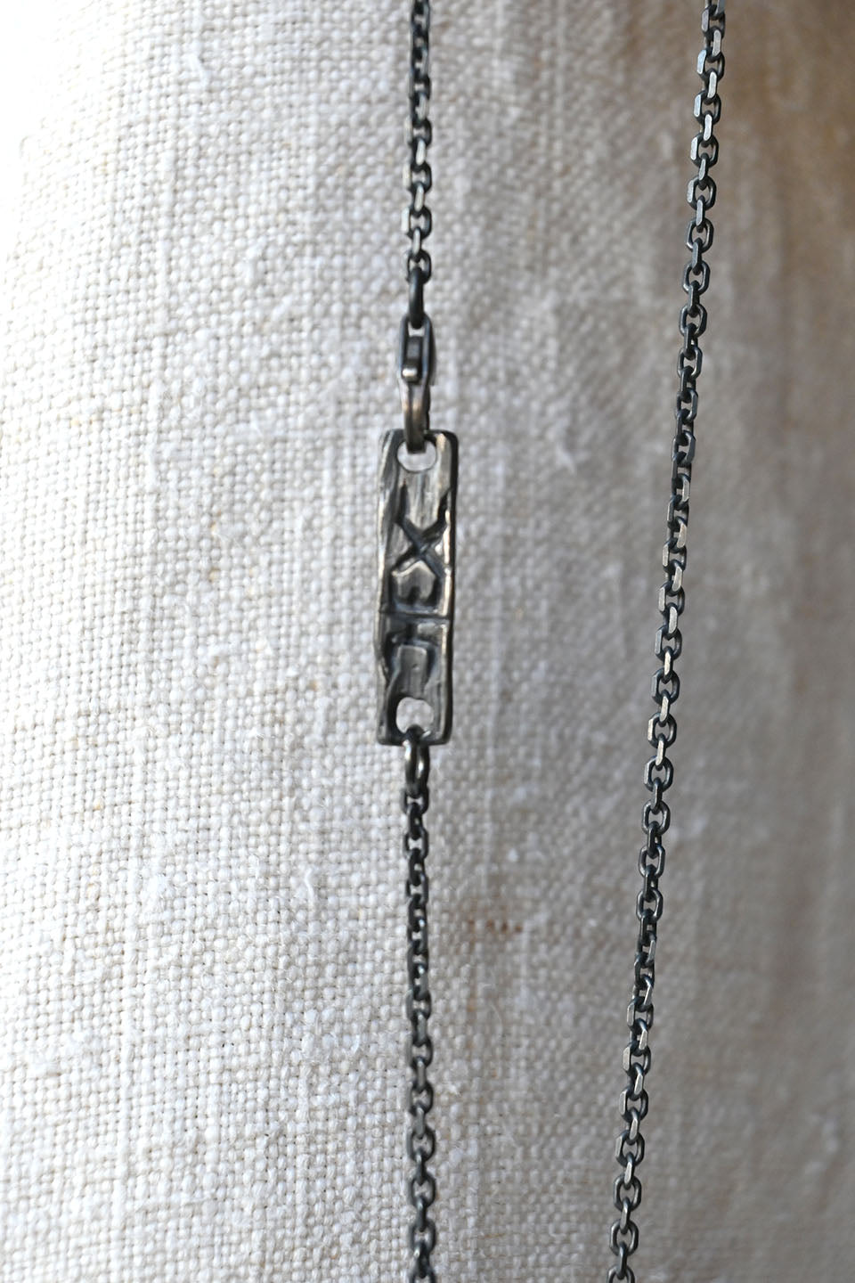 Portal Necklace in Oxidized Silver with Unheated Tanzanite