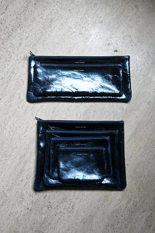 Zipper Pouches (Various Sizes) Metallic Blue