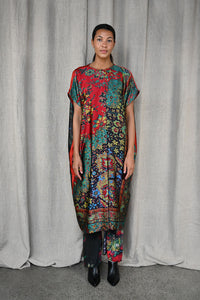 Printed Silk Caftan Dress