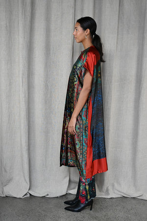 Printed Silk Caftan Dress
