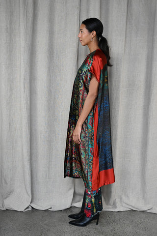 Printed Silk Caftan Dress