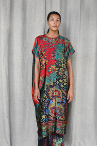 Printed Silk Caftan Dress