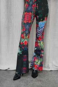 Print Zip Flare Leggings