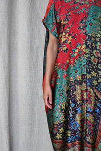 Printed Silk Caftan Dress