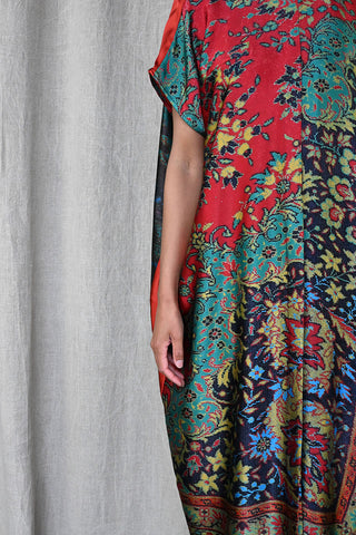 Printed Silk Caftan Dress