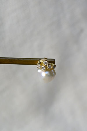 Keshi Tahitian Pearl Diamond Earrings