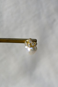 Keshi Tahitian Pearl Diamond Earrings