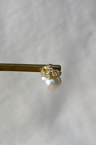Keshi Tahitian Pearl Diamond Earrings