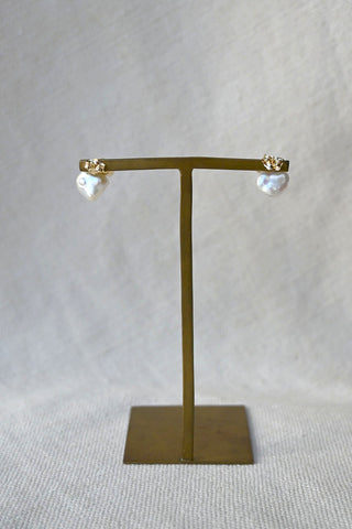 Keshi Tahitian Pearl Diamond Earrings